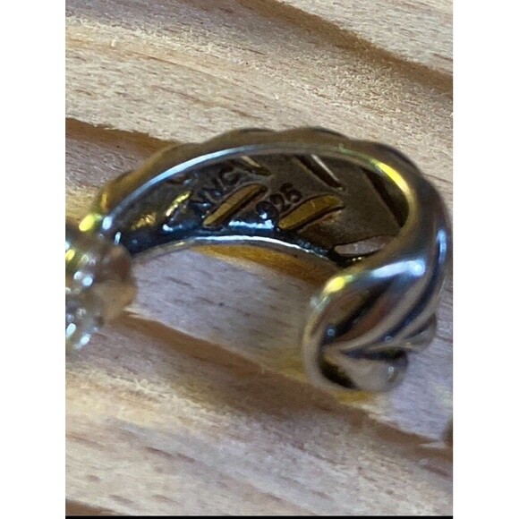 VTG Sterling Silver 925 NVC Half Hoop Open Work Braided Earrings Boho Minimalist - Picture 10 of 15